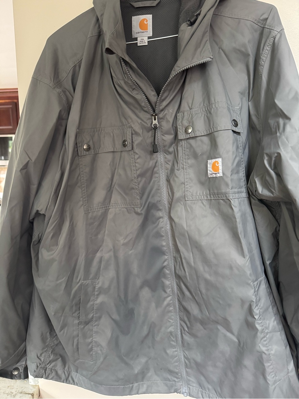 Carhartt Gray Hooded Windbreaker Jacket